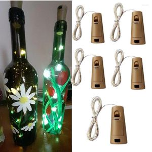 Strings 5pcs Luzes de garrafa de vinho com cortiça Bateria de cordas LED Garland de fada para decoração de casamento de festa de Natal