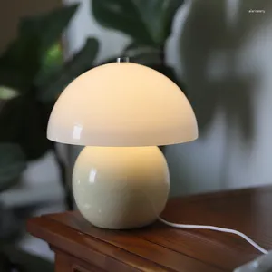 Table Lamps USB Glass Cream Lamp Middle Orange Study Atmosphere Powered Lovely Desk For Bedroom
