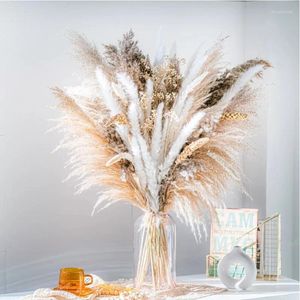 Kwiaty dekoracyjne 80pcs suszony pampas butquet boho na wesele kwiecisty aranżacje walentynki dekoracje salonu dekoracje salonu