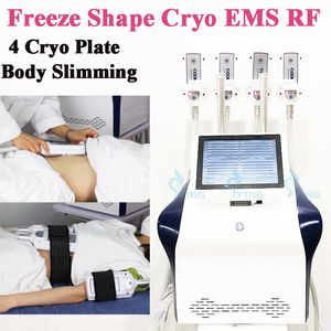 Cryo EMS RF Body Fat Borttagning Cryoterapi Fat Freezing Cryolipolysis Freeze Shape Slimming Machine med 4 plattor