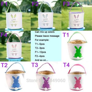 Factory 50pcs lot Easter Basket Ears Bags Kids Candy Gift Egg Hunting Bag Happy Easter Day Party Decoration Tote Bag271D