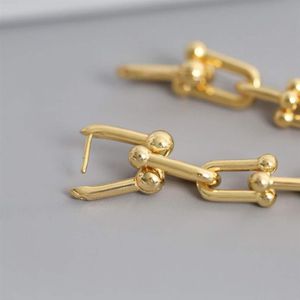 316L Stainless Steel Charm drop earring with chain connect in three colors plated for women engagement jewelry gift have velet bag1973