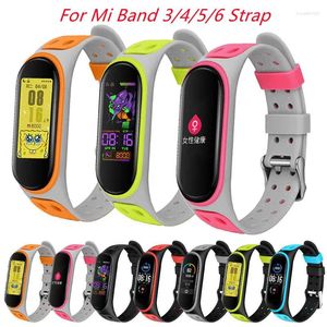 Pulseira de bandas de relógio para Xiaomi Mi Band 3 4 5 Sport Silicone Wrist Strap 6