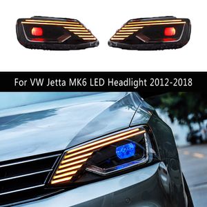 Przednia lampa dynamiczna streamer sygnał skrętu dla VW Jetta MK6 Zespół reflektorów LED 12-18 Daytime Running Light Car Akcesoria