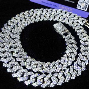 Nazwa mężczyzny Hip Hop Nazwa Grawerowana 10 mm 12 mm Srebrna Moissanite Cuban Link Bransoletka Hiphop Biżuter