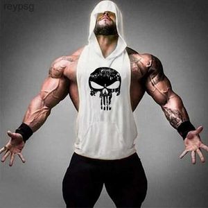 Men's Tank Tops Running hooded vest men Summer mens fitness loose sports sleeveless t-shirt students hip hop basketball hooded vest YQ240131