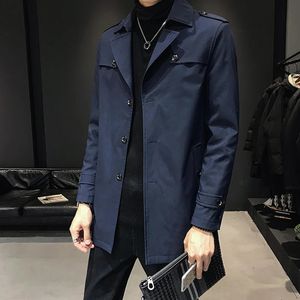 Brand Clothing Men High-grade Pure Cotton Business Windbreaker Coat/Men Slim Fit Leisure Trench Jackets Plus Size S-3XL 240124