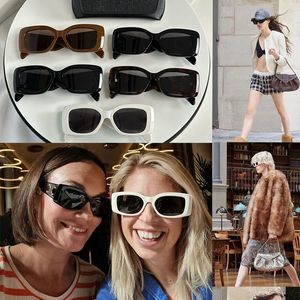 Damer Luxury Rectangular Cat Eyes Solglasögon Fashionabla högkvalitativa färgförändringar Anti UV400 Lens Metal Letter Lens Ben med Original Box CL40282U