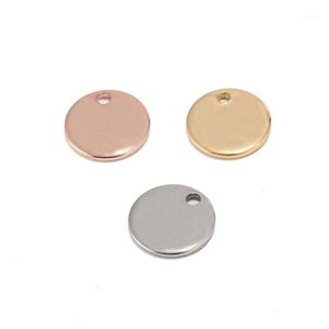 304 Stainless Steel Rose Gold Coin Disc Charm Round Stamping Blank Tags Metal Jewelry Making Supply 8mm 10mm1181D