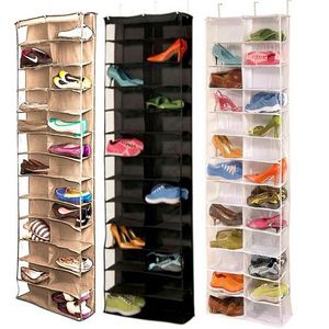 Casa útil 26 bolso sapato rack organizador de armazenamento titular porta dobrável armário pendurado espaço saver com 3 color224c