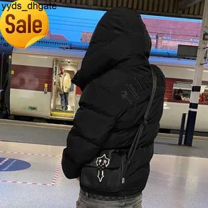 Trapstar Men Jacket Fashion Winter Irongate Hooded Quilted Women Warm Vintage Kort högkvalitativ broderad bokstäver 2023 688SS 99D5