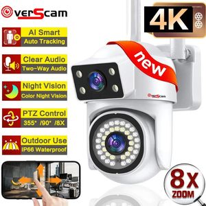 WiFi IP Surveillance Cameras Dual Lens PTZ 360 ° WiFi Videokamera för Home Mini 8x Zoom Wireless