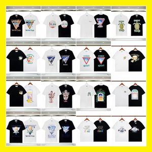 Kazablanka Erkek Tişörtleri İlkbahar/Yaz Yeni Harikalar Diyarı Kapısı Yıldız Kalesi Casa Mektup Logosu Kısa kollu çift Kazablanka Erkek Tees