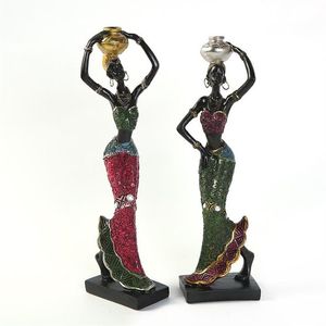 Artesanato acessórios de decoração para casa estátua de resina ornamentos mulher africana escultura criativa t200703337a