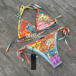 Vintage Luxury Tryckt badkläder Sexig designer Bikini Tvådel vadderad baddräkt för sommarlovsbaddräkter