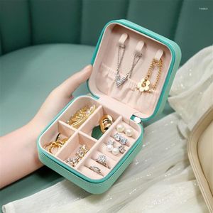 Storage Boxes Portable Jewelry Organizer Display Travel Case Box Earring Holder Cosmetic Bag Makeup222Z