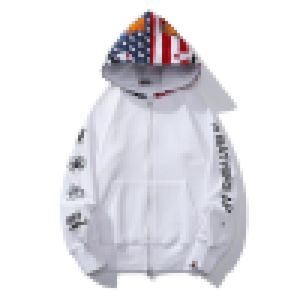 NEU Ein Bade-Ap-Hoodie mit durchgehendem Reißverschluss „Stars And Stripes Shark“.