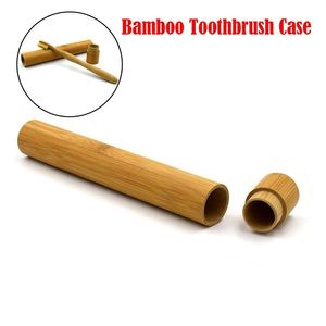 #L5 Umweltfreundliches Reiseetui, handgefertigt, 21 cm, Bambus-Zahnbürstenrohr, tragbare Reiseverpackung, natürliches Bambusrohr für Zahnbürste2717