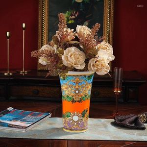 Piatti Vaso da fiori retrò Vaso in ceramica Erba Attrezzi da giardino Negozi Articoli necessari Design speciale Stile reale Dipinto a mano di alta qualità