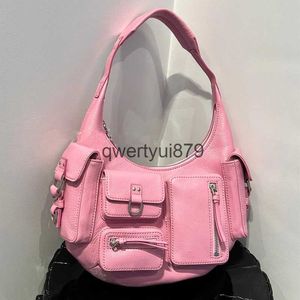 Bolsas de ombro Moto Biker Y2k Alf Moon Bolsas para mulheres Designer de luxo andbags bolsas 2023 Novo em zíper múltiplos bolsos nas axilas SoulderH24131