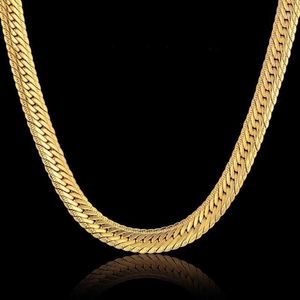 Tutta la catena d'oro lunga vintage per uomo Collana a catena Hip Hop 8MM Colore oro Spessore Curb Collane Gioielli da uomo Colar Coll256y