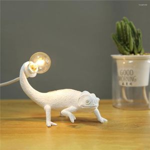 Lampy stołowe Lampa jaszczurka be nocna pokój światło życie domowe deco urocze mnóstwo chameleon zwierząt.