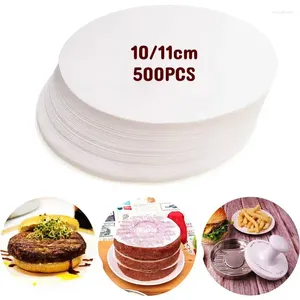 Baking Tools 500pcs 4/4.5Inch Hamburger Patty Paper Round Wax Sheet Non Stick Parchment For Storing Freezing Cake Cookie