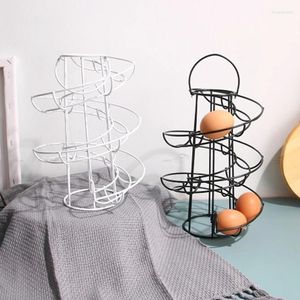 Kök förvaring ägg rack spiral skelter deluxe spiraling dispenser korg utrymme multifunktionell