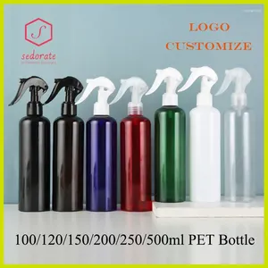 Butelki do przechowywania 10PCS 120 ml 100 ml 250 ml plastikowa butelka z sprayem sprayu Pusta atomisera z napędem do napełniania pojemnika do makijażu QY21301-10