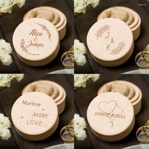 Jewelry Pouches Personalised Wedding Ring Box Engraved For Ceremony Proposal Keepsake Anniversary Gifts Her