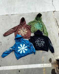 American High Street Retro Versatile Clothing Casual Loose Oversized Sweatshirt Women Y2k Snowflake Print Pullover Hoodie Men 240131