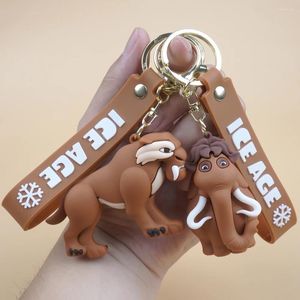 سلاسل المفاتيح الأنيمي Ice Age -keychain Mammoth Elephant Manny Doll Pendant Key Chain Bag Car keyring