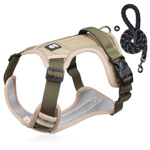 Dog leash explosion-proof impact handle breast Back large dog leash reflective pet breast harness