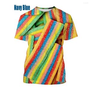 Męskie koszule T-Shirts Summer Fashion Candy Printing T-Shirt Funny 3D krótkie rękawy dla mężczyzn i kobiet