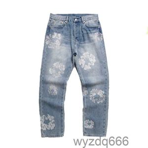 Jeans für Frauen Jeanbaggy Männer Kranz Schwarz Weites Bein Perlen Reißverschluss Klassische Hose Lila Jeans Denim Shorts Streetwear Casual Jogginghose DesignerRLWP RLWP