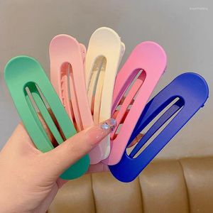 Hair Accessories 5pcs Frosted Large Clips For Kids Girl Accesories Fashion Color Solid Acrylic Hairpins Toothed Non-slip BB Barrette