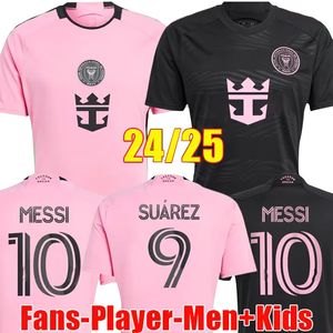 23/24 Messi Miami Suarez Futebol Jerseys Inters Kids Kit 2023 2024 Terceiro Home Away Camisa de Futebol Feminino Versão Especial do Jogador Martinez Beckham Sergio Taylor