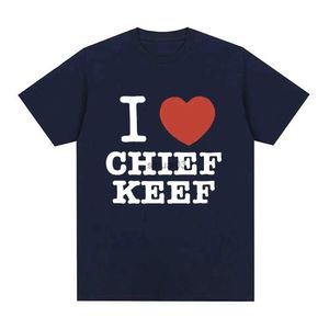 Men's T-Shirts I Love Chief Keef T Shirt Mens Fashion Casual Short Sleeve T-shirt Vintage Gothic Summer Cotton T-shirts Hip Hop Streetwear