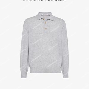 Brunello Männer Hemden Kaschmir Langarm Casual Pullover Einfarbig Business Casual Pullover