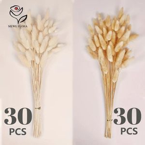 Flores decorativas 60 pçs coelho cauda grama buquê de flores secas boho decoração para casa mix lagurus ovatus pampas floral casamento natal