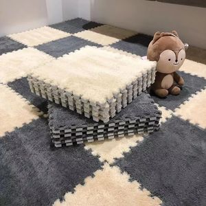 60pcs Soft Plush Baby Play Mat EVA Foam Childrens Carpet Interlocking Exercise Tiles Floor Carpet And Rug for Kids Pad 30*30 CM 240131