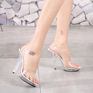 Sandals Crystal Show Stripper Heels Clear Shoes Women 2020 Platforms High Heels Sandals Female Transparent Sexy Wedding Shoes Slipper