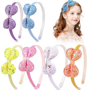 Acessórios de cabelo moda glitter laço bandana meninas kpop pontos plástico pano colorido nó hairband crianças festa de aniversário