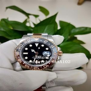 BP 2813 Ruch 126711 18K Rose Gold z brązowym i czarnym ceramicznym ramką ceramiczną 40 mm Black Black Diar Automatyczne męskie męskie WA346K