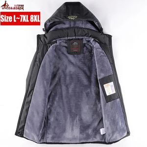 Artı Boyut 7xl 8xl Kış Parka Palto Erkekler Rüzgar Proof Kalın Sıcak Su Geçirmez Ceketler Erkek Askeri Hooded Snow Ceket Erkek Giysileri 240124