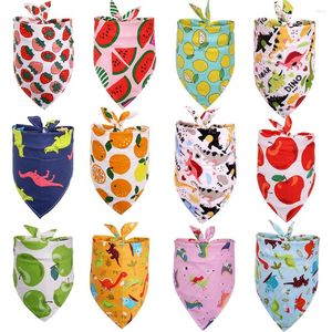 Dog Apparel 50pcs Bandana Fruit Style Pet Products Small Cat Puppy Bandanas Scarf Cotton Dogs Bibs Pets Accessories