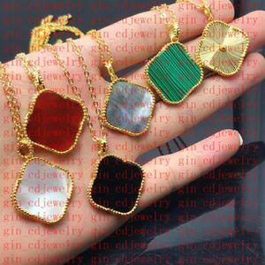 25mm Fashion Classic 4 Clover Sweater Chain Mother Of Pearl Stainless Steel Plated 18K Ladies and Girls Valentine's Day Mothe222c