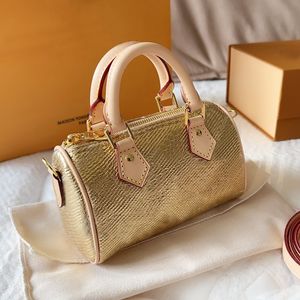 Saco de travesseiro de ouro sacola designer bolsa mini crossbody saco com zíper bolsa de ombro ouro brilhante saco de mão fim de semana viagem sacos de compras senhora totes cruz corpo bolsa