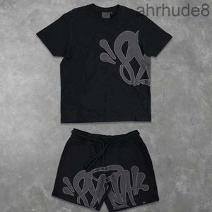 Herren Trainingsanzüge Synaworld Y2k Anzug Trainingsanzug Hip Hop Brief Drucken Übergroße Kurze Ärmel T-Shirt Shorts Hosen Zweiteiliges Set Kleidung 4LVZ