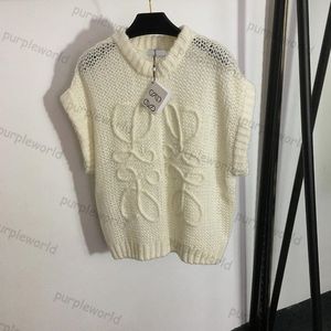 女性を編むベストスウェットシャツジャンパーセーター刺繍のノースリーブタンクトップスオーバーシャ​​ツティー